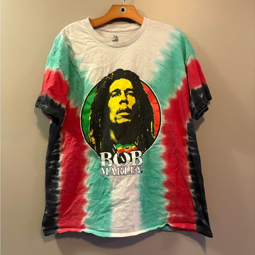 Zion Rootswear Bob Marley Tie-Dye Shirt - Red, Green, Black